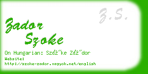 zador szoke business card